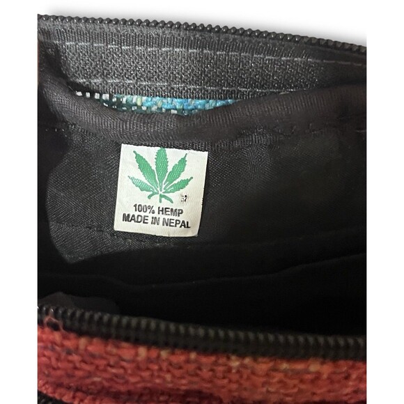 Rainbow Tie Dye 100% Hemp Woven Small Crossbody Utility Bag Hippie Stoner Pride - Picture 10 of 12